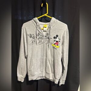 🐭 Disney Mickey Mouse Full-Zip Hoodie (Size S, Gray)